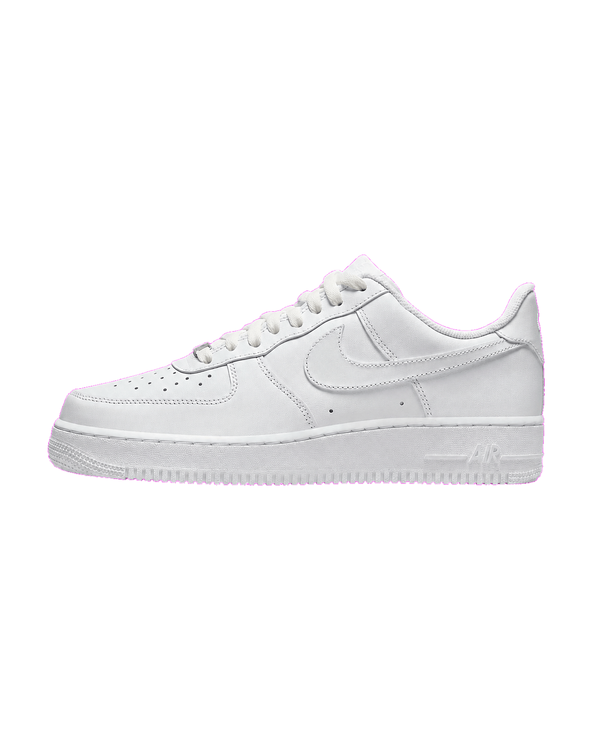 All-white low-top sneaker shown from the side.