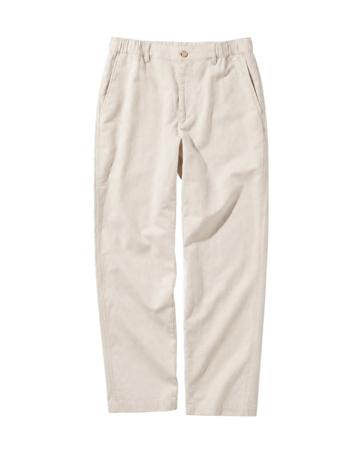 Natural-coloured linen-blend ankle pants.